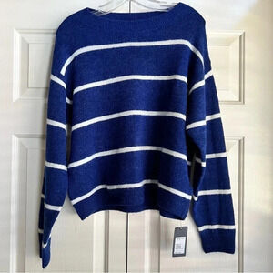 NWT Woolen BLoom Oversized Striped long sleeve crew neck sweater Women’s size XS